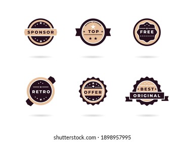 Sale banner and label price design with paste and black color. Flat badges discount and tags on a transparent background.