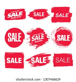 sale banner layout design set