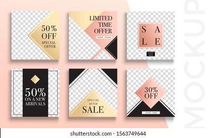 Sale banner layout design. Set of social media web banners for shopping, sale, product promotion. 