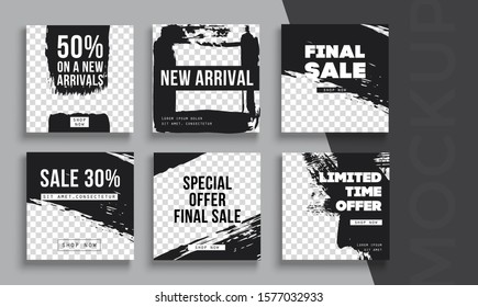 Sale banner layout design. Set of social media web banners for shopping, sale, product promotion. 