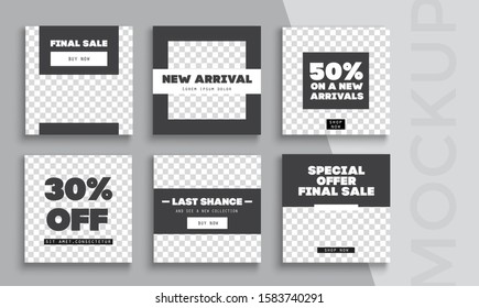 Sale banner layout design. Set of social media web banners for shopping, sale, product promotion. 