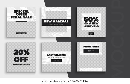 Sale banner layout design. Set of social media web banners for shopping, sale, product promotion. 