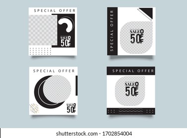 Sale banner layout design. Set of social media mobile app for shopping, sale, product promotion. 