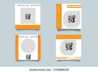 Sale banner layout design. Set of social media mobile app for shopping, sale, 