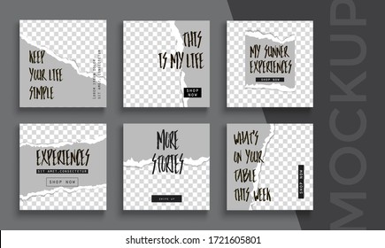 Sale banner layout design. Set of social media mobile app for shopping, sale, product promotion. 