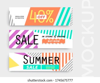 Sale banner layout design. Set of social media mobile app for shopping, sale, product promotion. 