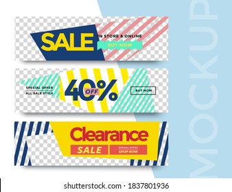 Sale banner layout design. Set of social media mobile app for shopping, sale, product promotion. 
