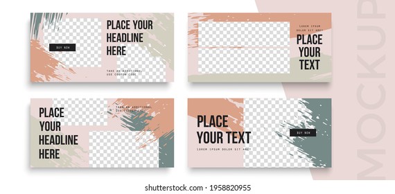 Sale banner layout design. Set of social media mobile app for shopping, sale, product promotion