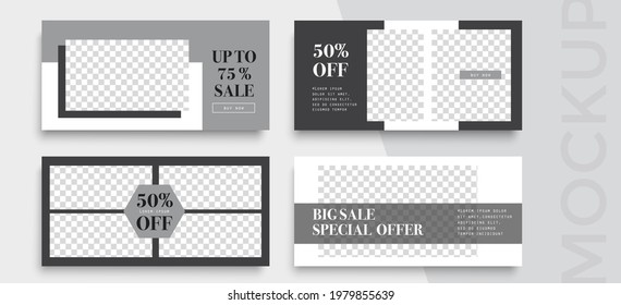 Sale banner layout design. Set of social media template, app, site, promo, discount