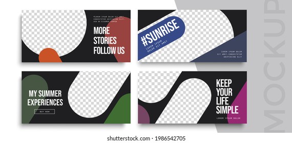 Sale banner layout design. Set of social media mobile app for shopping, sale, product promotion