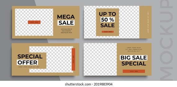 Sale banner layout design. Set of social media template, app, site, promo, discount