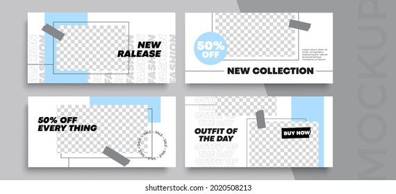 Sale banner layout design. Set of social media template, app, site, promo, discount