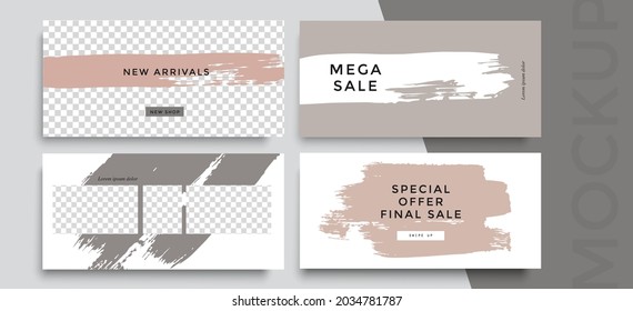 Sale banner layout design. Set of social media template, app, site, promo, discount