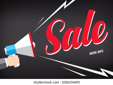 sale banner layout design. Vector illustration. Megaphone symbol