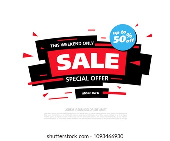 sale banner layout design, vector illustration