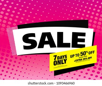 sale banner layout design, vector illustration