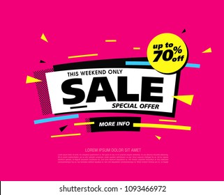 sale banner layout design, vector illustration