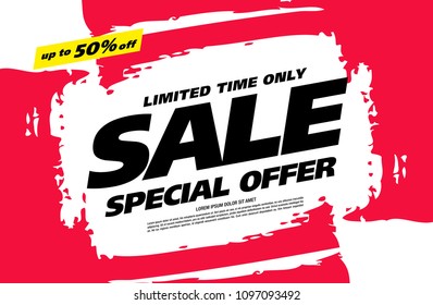 sale banner layout design, vector illustration