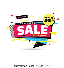 sale banner layout design, vector illustration