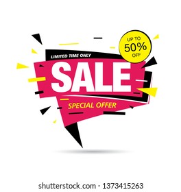 sale banner layout design, vector illustration