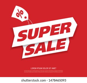 sale banner layout design, vector illustration