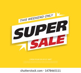 sale banner layout design, vector illustration