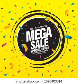 sale banner layout design, vector illustration