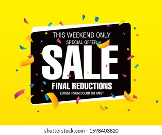 sale banner layout design, vector illustration