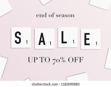 Sale Banner with letters design, Poster, Flyer. Vector illustration.