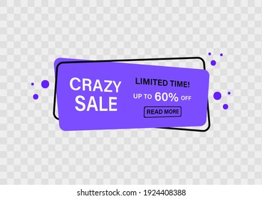 Sale banner limited time discount up to 60 percent off