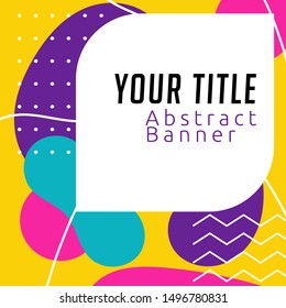 Sale banner with Memphis style  with abstract banner for social media