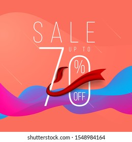 Sale banner minimal template design, Big sale special up to 70% off. Super Sale, end of season special offer banner. vector illustration.