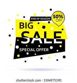 Sale banner. modern bubbles design with soft shadow