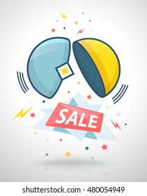 Sale banner modern style. Vector illustration for promotion advertising.