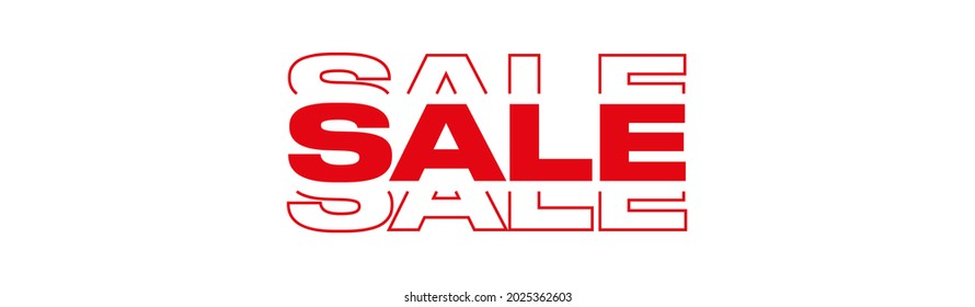 Sale banner with modern text isolated on white background. Futuristic and trendy typography illustration vector. 