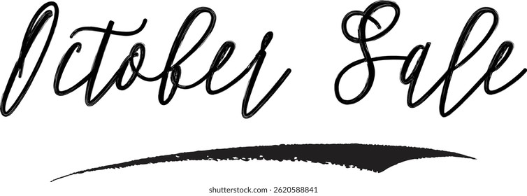 Sale Banner Modern Text Typography  October Sale