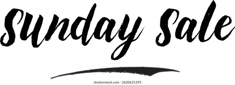 Sale Banner Modern Text Typography  Sunday Sale