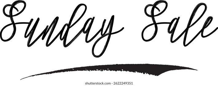 Sale Banner Modern Text Typography Sunday Sale