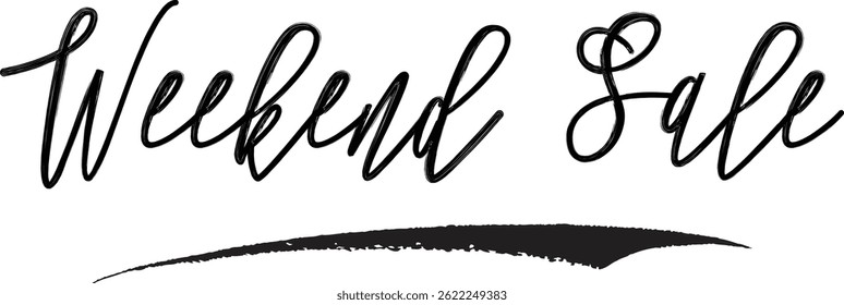Sale Banner Modern Text Typography Weekend Sale