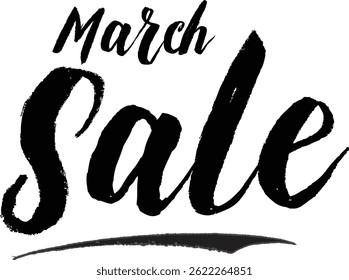 Sale Banner Modern Text Typography March Sale