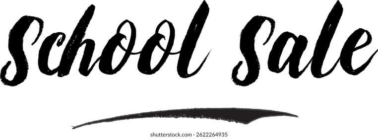 Sale Banner Modern Text Typography School Sale 