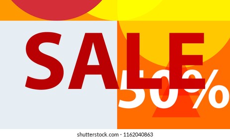 Sale Banner. Off Poster Design. 

 Modern Promotion Banner. Creative Sale and Discount Promo Background with Geometrical  Pattern. Autumn Red, Orange, Yellow White Colors.
 Business coupon.