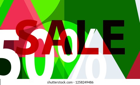 Sale Banner. Off Poster Design. 

 Modern Promotion Banner.
 Creative Sale and Discount Promo Background with Geometrical  Pattern. Organic Green, Mint, Blue Colors
