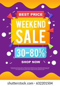 Sale Banner on colorful background. Vector illustration.