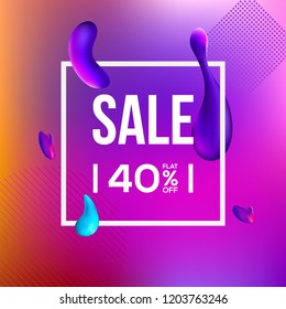 Sale Banner on Liquefy and Fluid Background