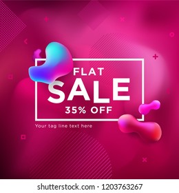 Sale Banner on Liquefy and Fluid Background