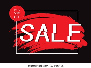 sale banner on red background,vector illustration.