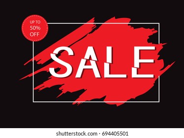 sale banner on red background,vector illustration.