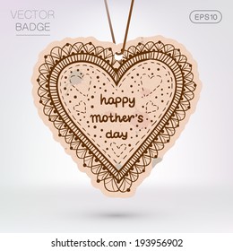 Sale banner on the rope. Vintage styled frame with text for Mother's day. Eps 10 vector illustration