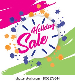 sale banner with paint brush background